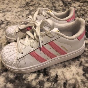Adidas Superstar Girls Pink Sneakers Size 9